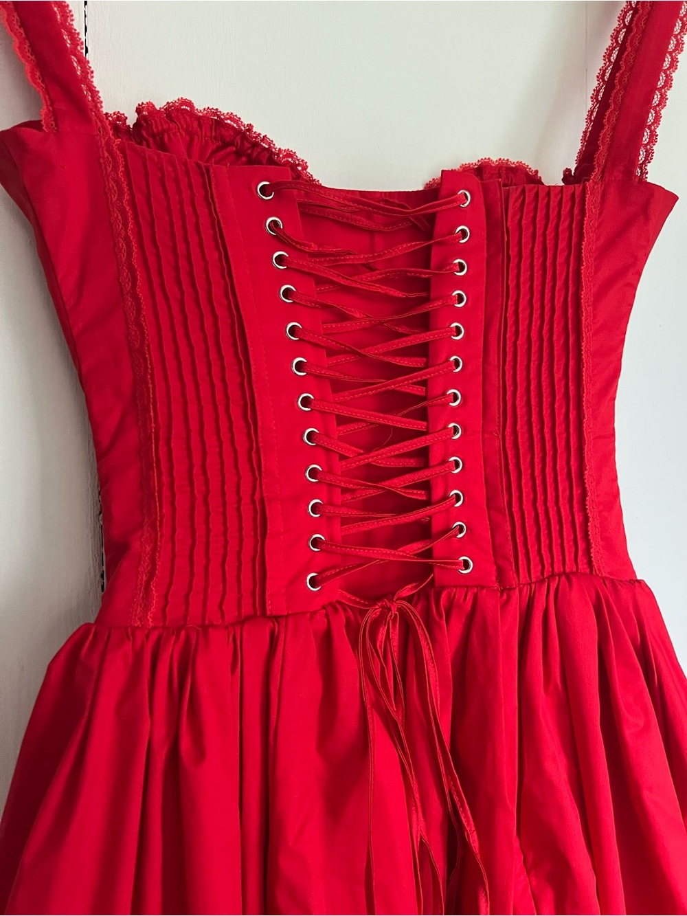 House of CB Pietra Cherry Red Corset Lace Mini Dress - XS Extra Small - Picture 7 of 11